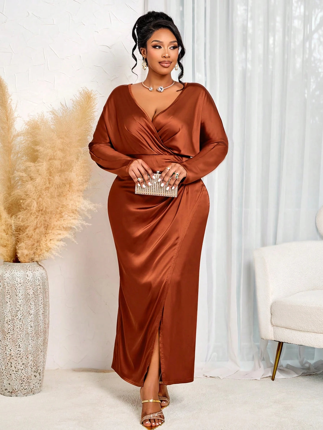 Rochie maxi SHEIN, maro