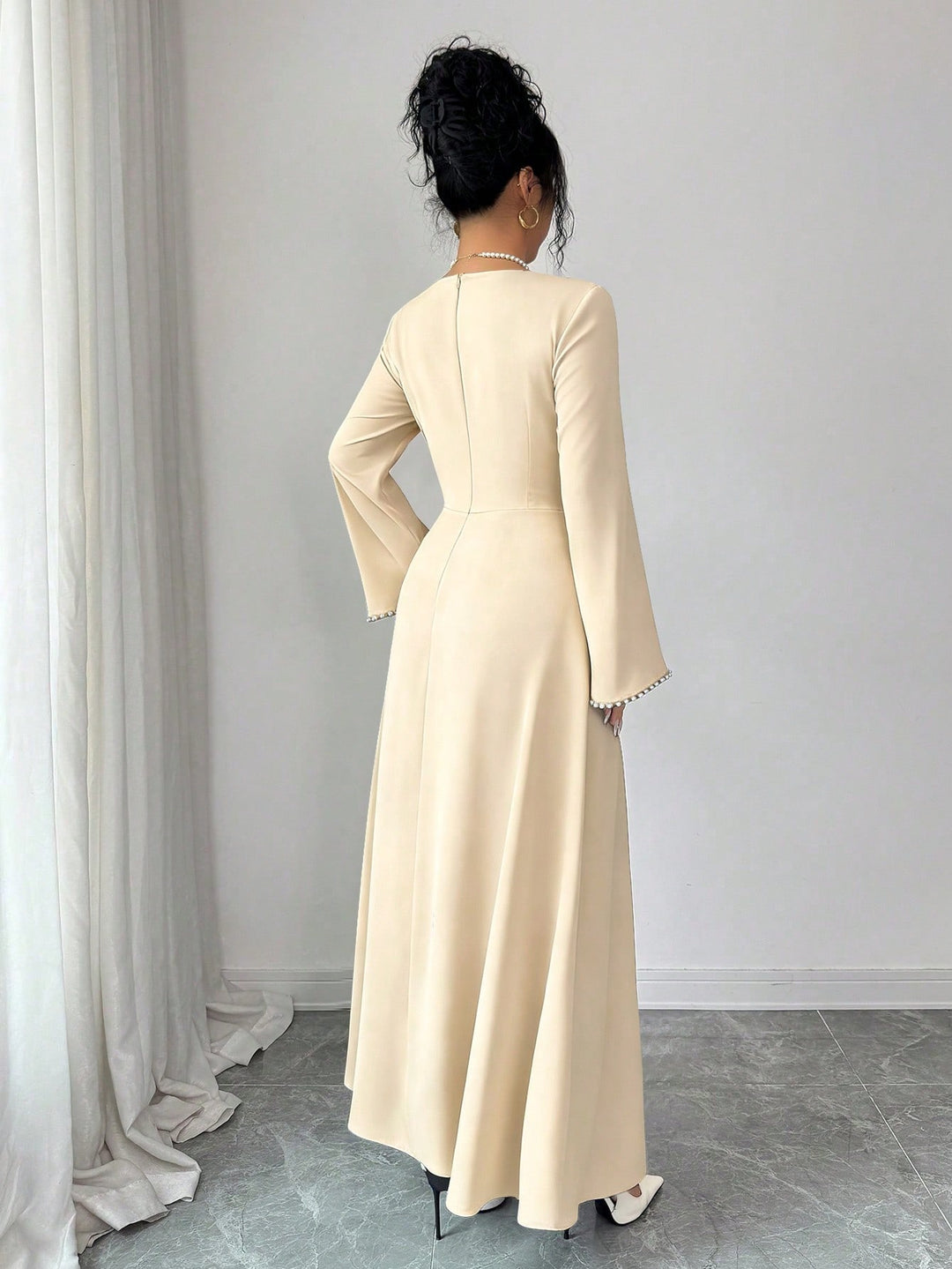 Rochie maxi SHEIN, crem