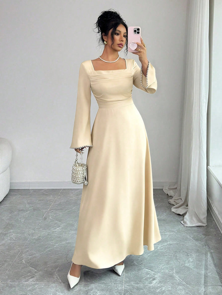Rochie maxi SHEIN, crem