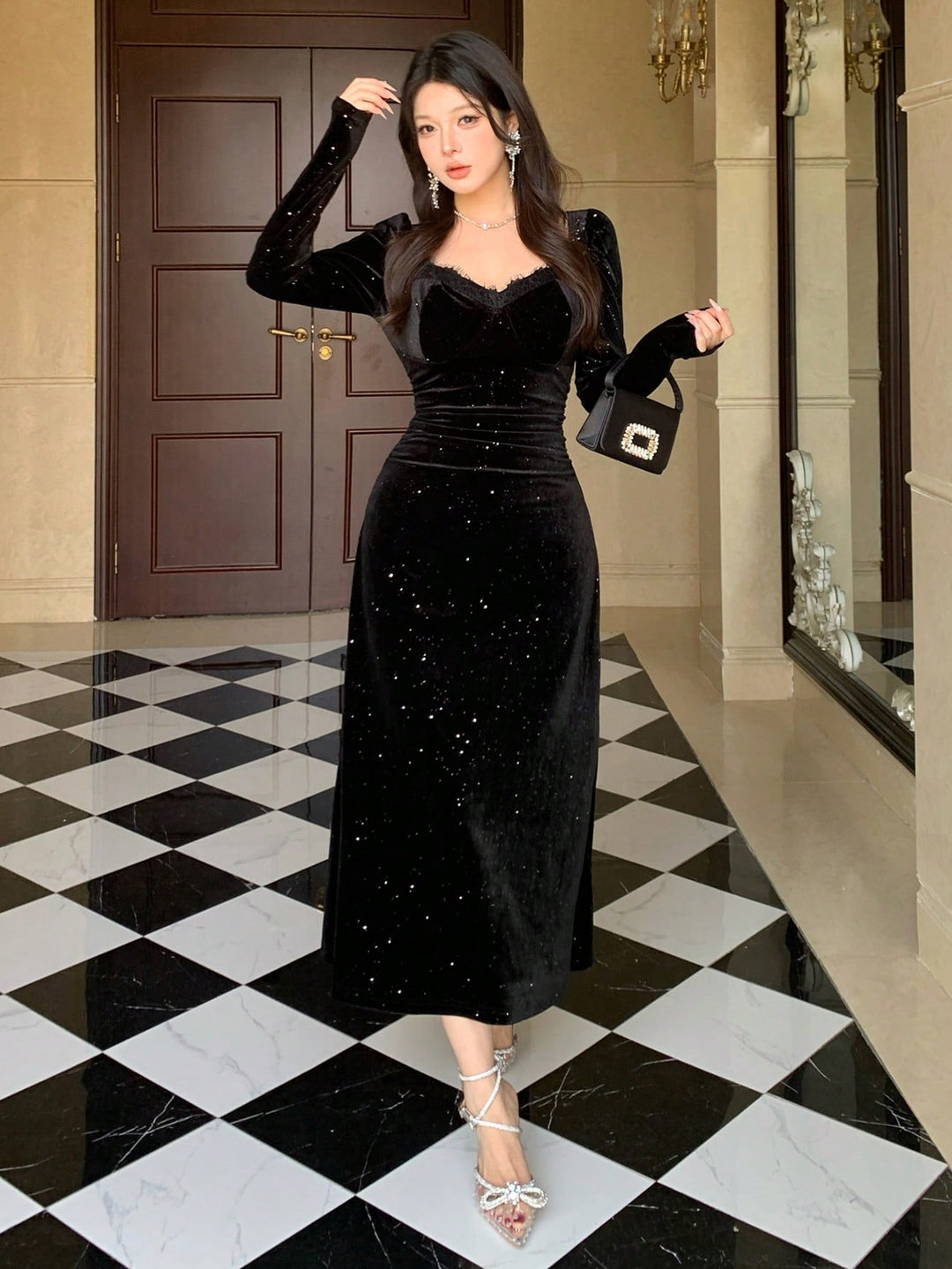 Rochie midi SHEIN, negru