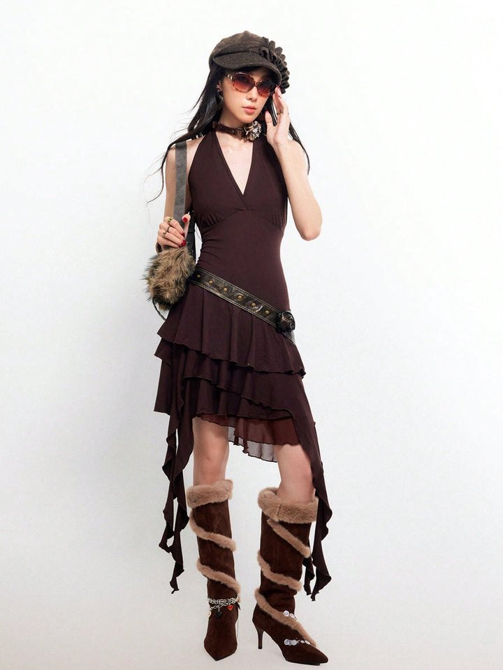 Rochie mini SHEIN, maro