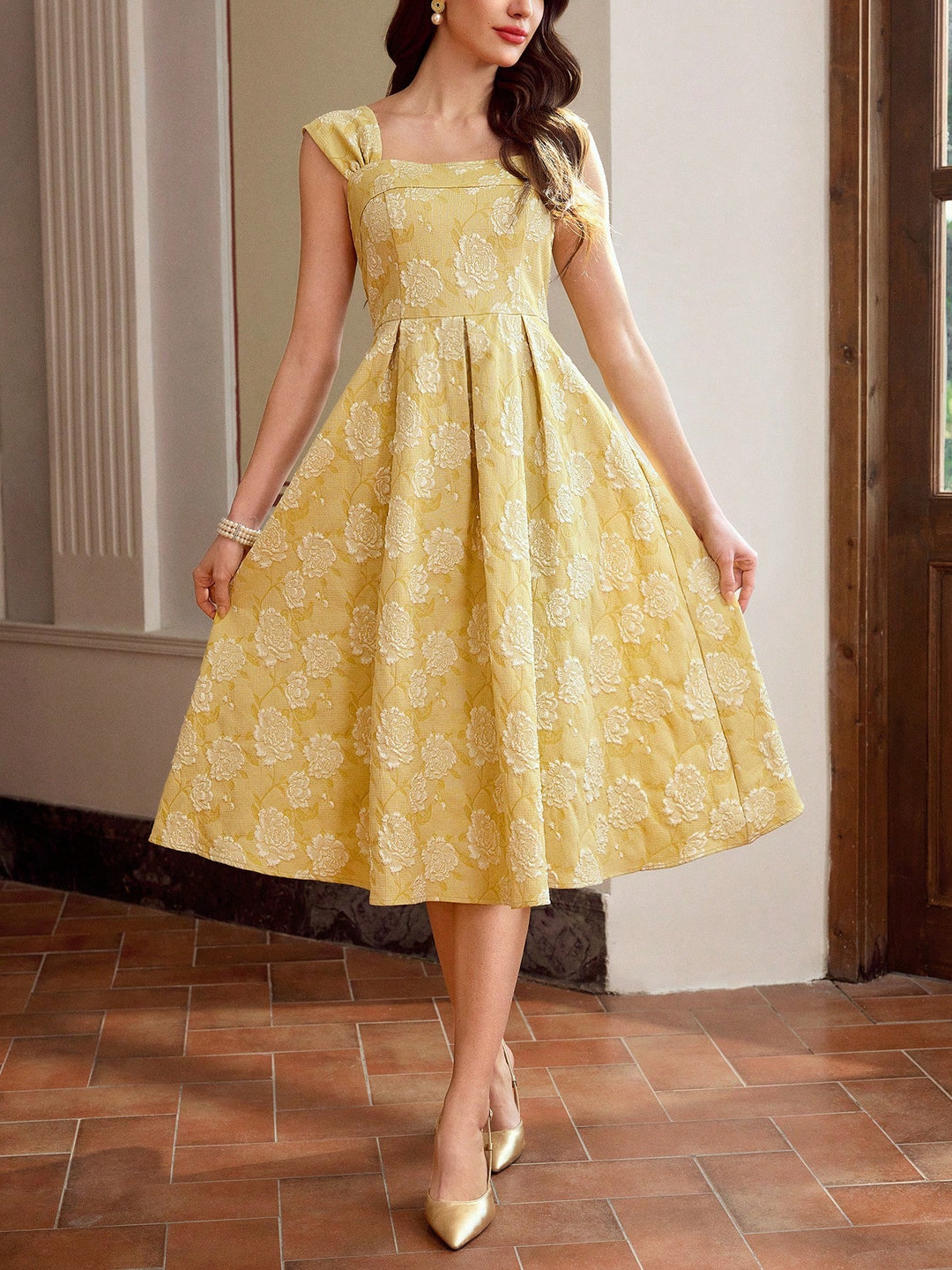 Rochie midi SHEIN, galben
