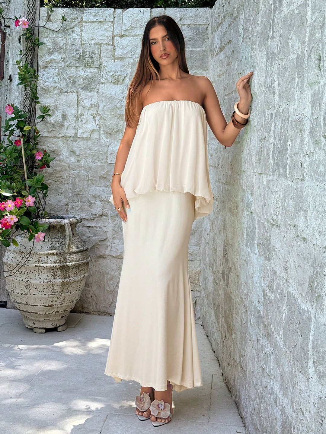 Rochie maxi SHEIN, portocaliu