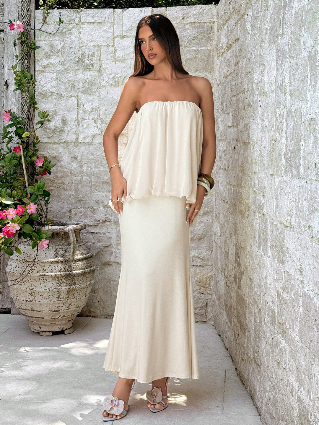 Rochie maxi SHEIN, portocaliu