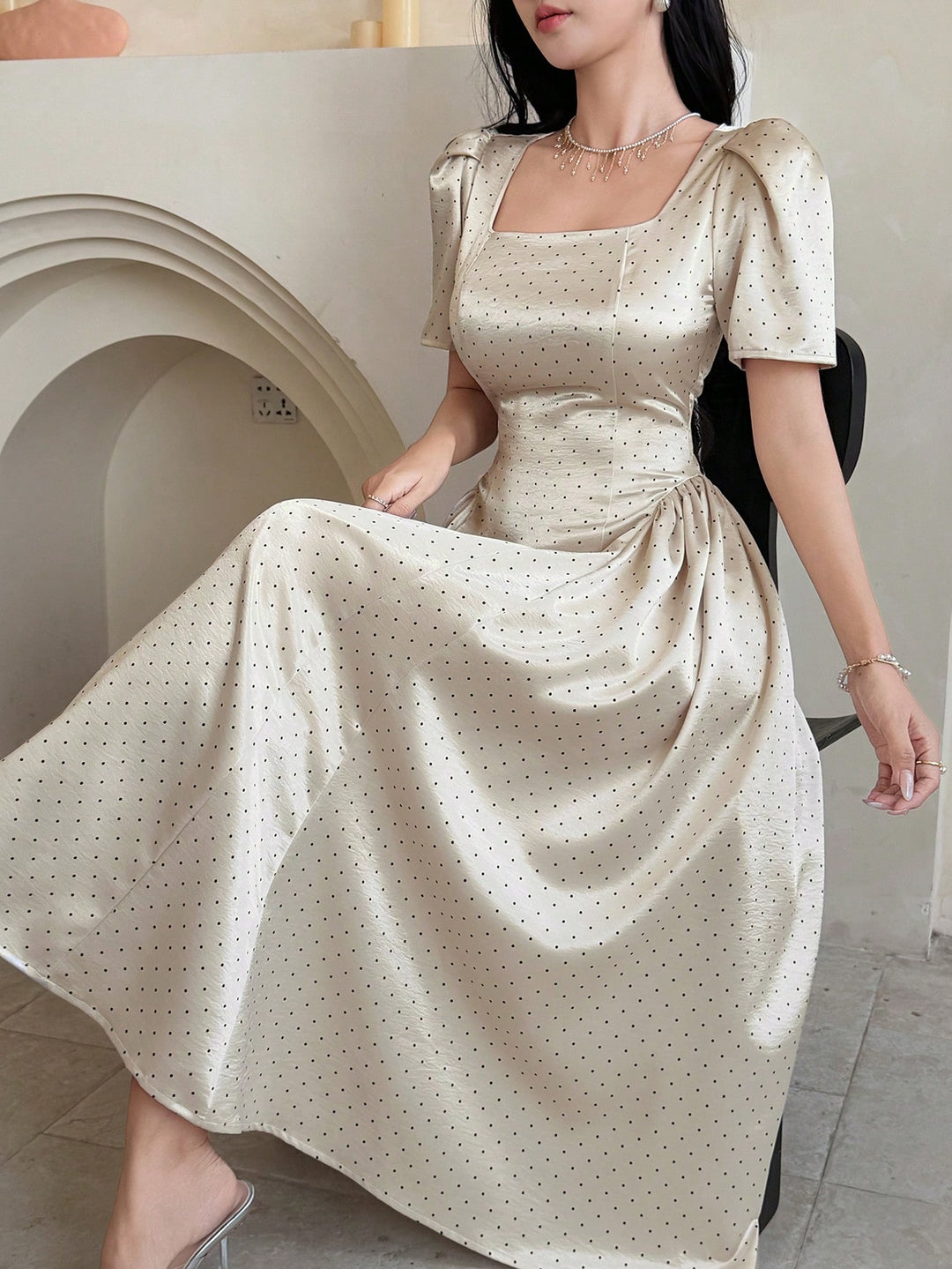 Rochie midi SHEIN, portocaliu