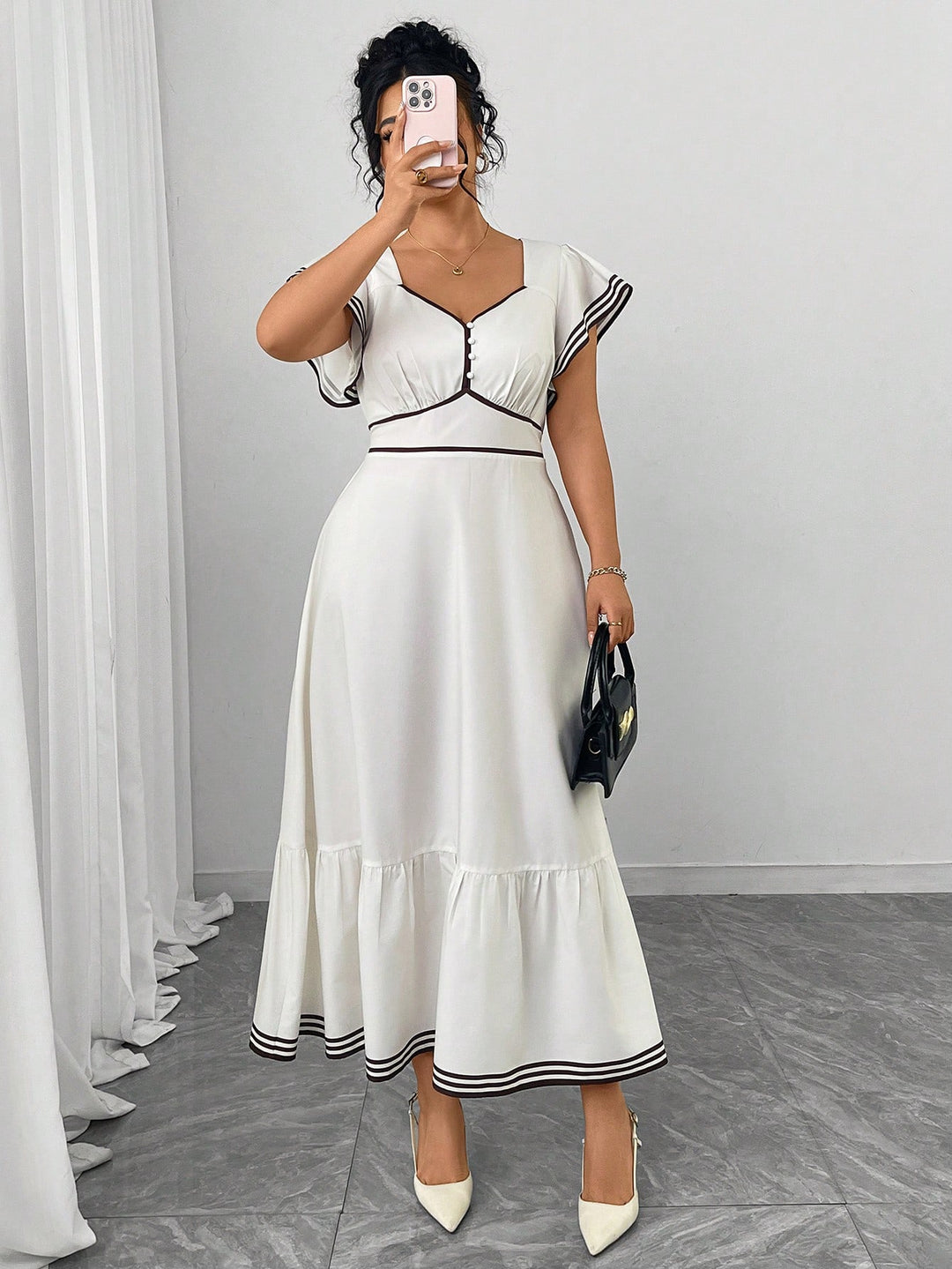 Rochie midi SHEIN, alb