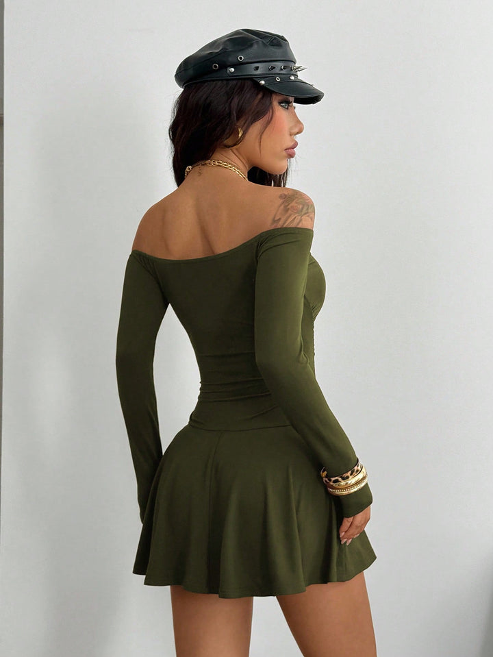 Rochie scurtă SHEIN, kaki