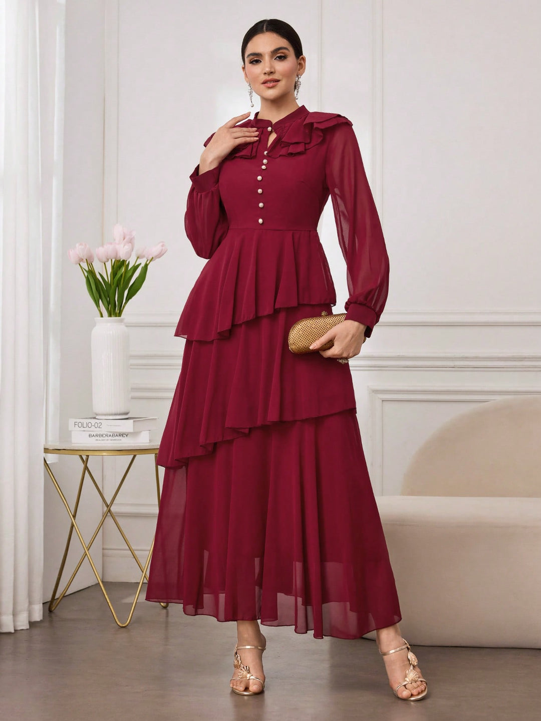 Rochie maxi SHEIN, vișiniu