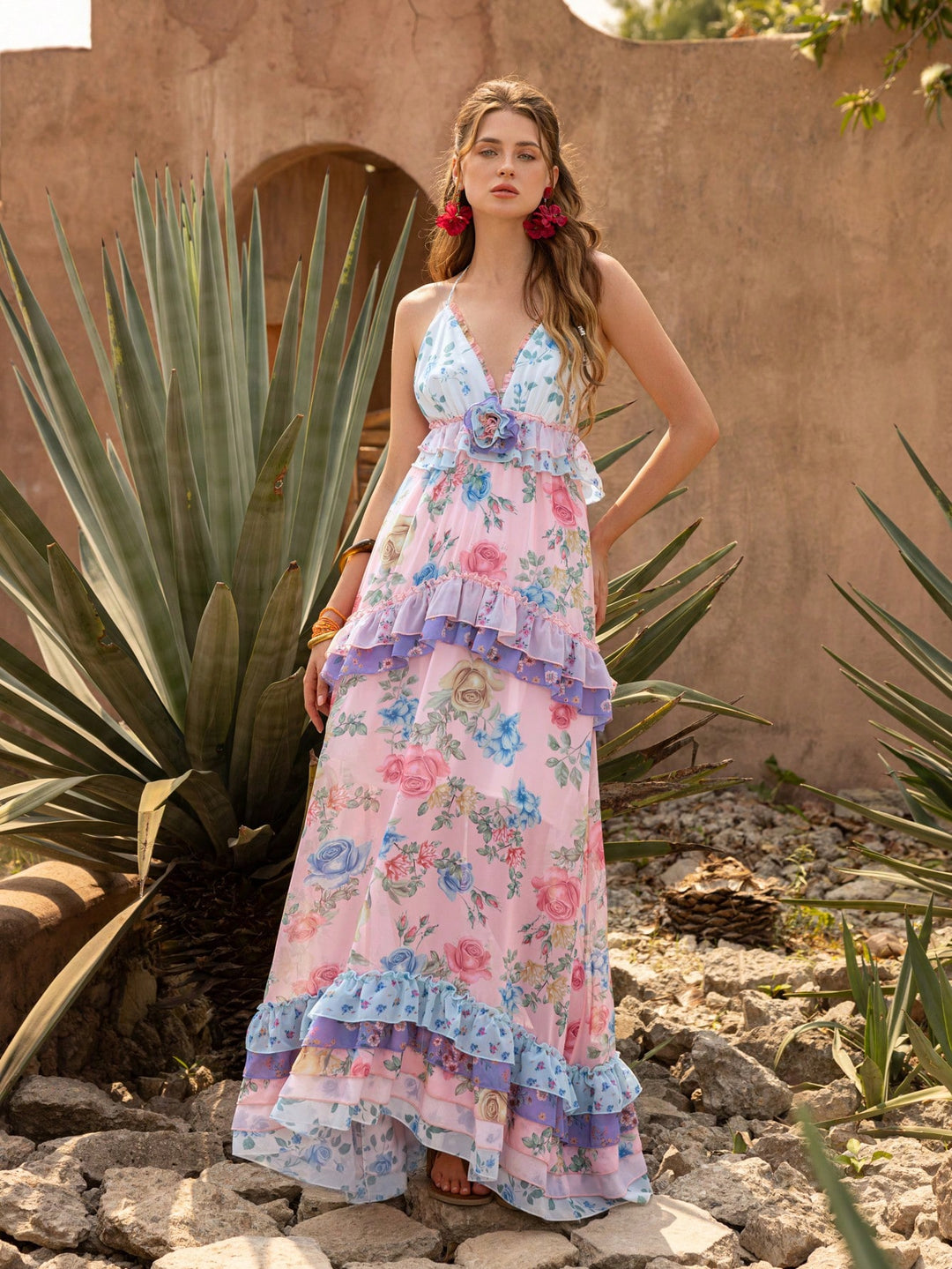 Rochie maxi SHEIN, mix culori