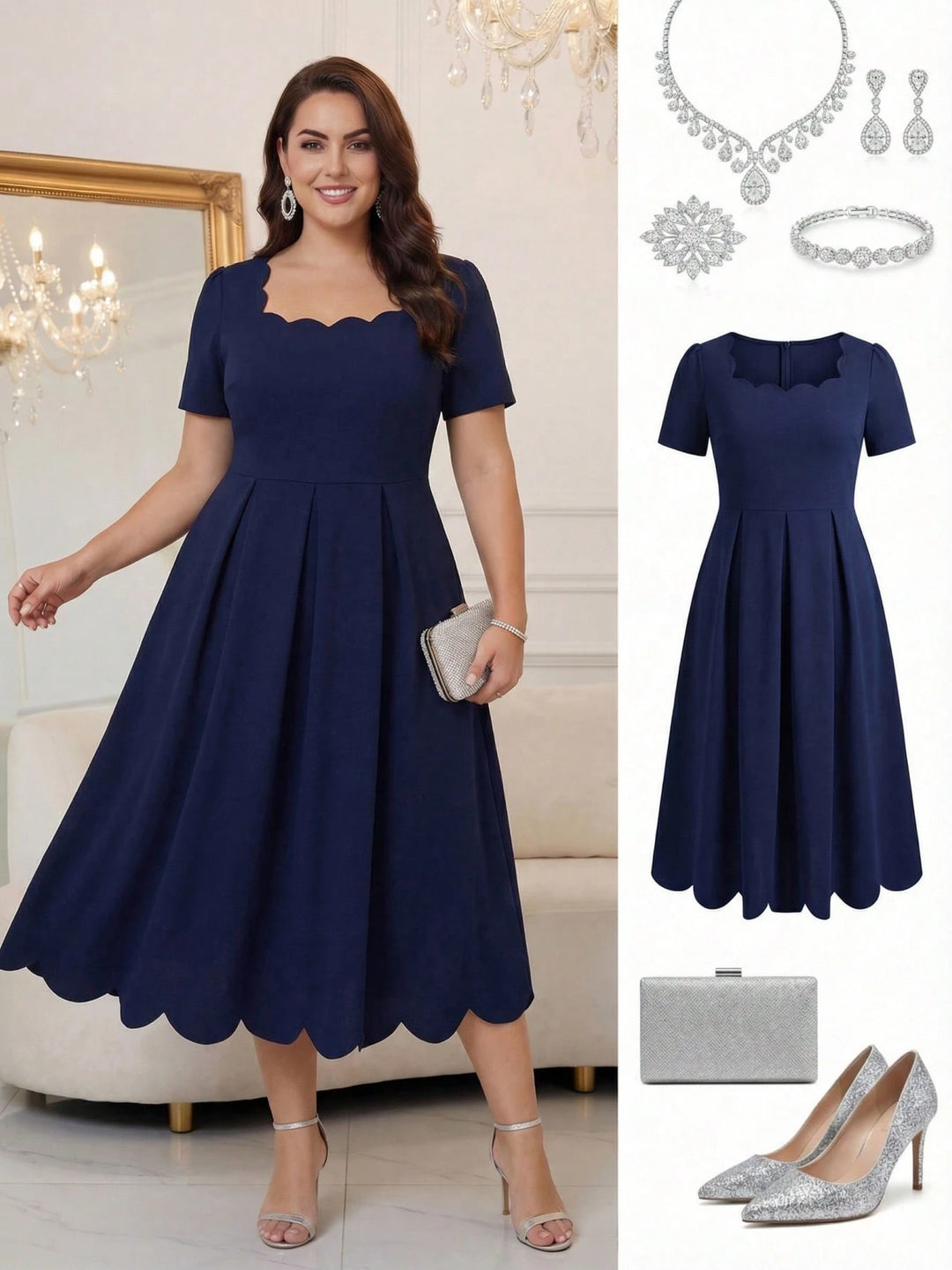 Rochie medie SHEIN, albastru
