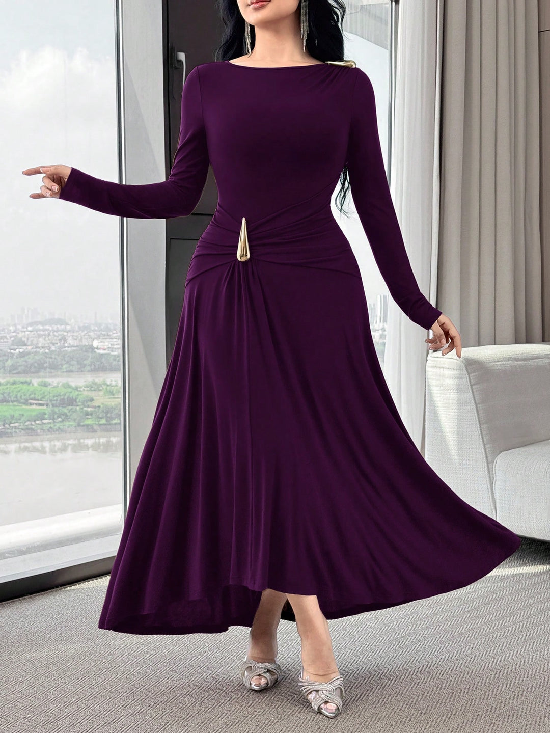 Rochie midi SHEIN, mov