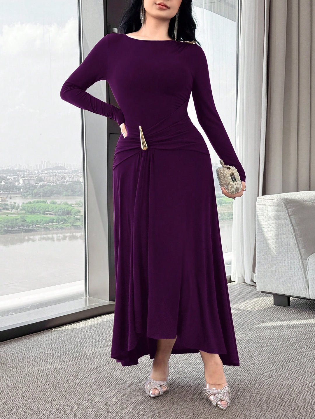 Rochie midi SHEIN, mov
