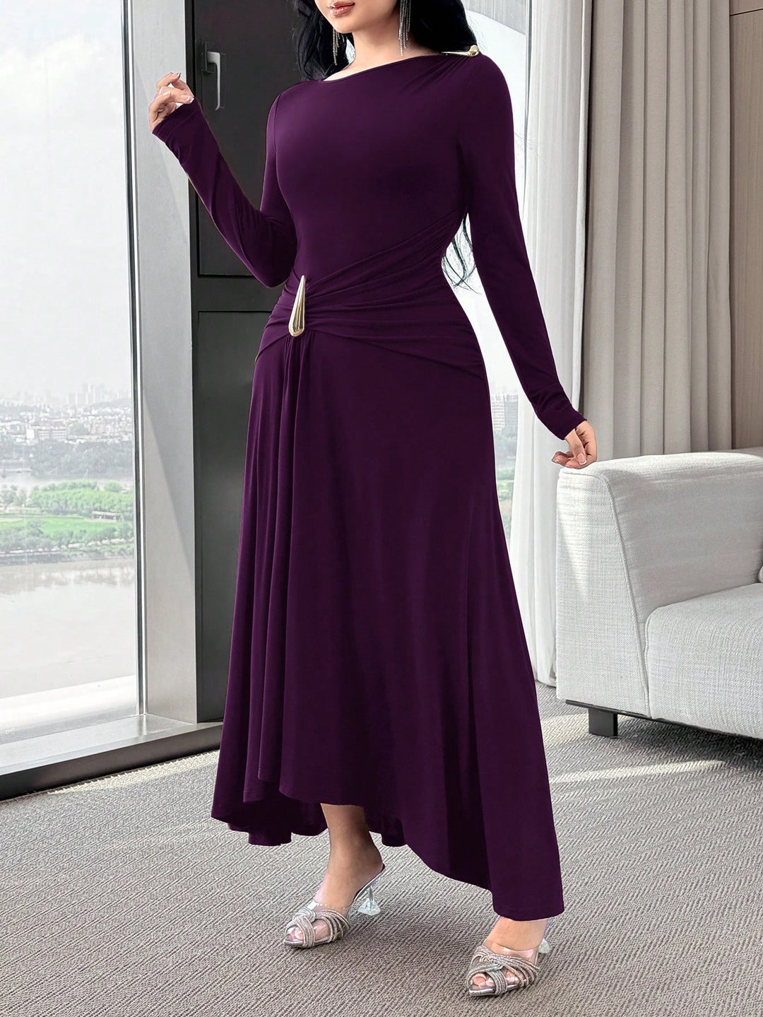 Rochie midi SHEIN, mov