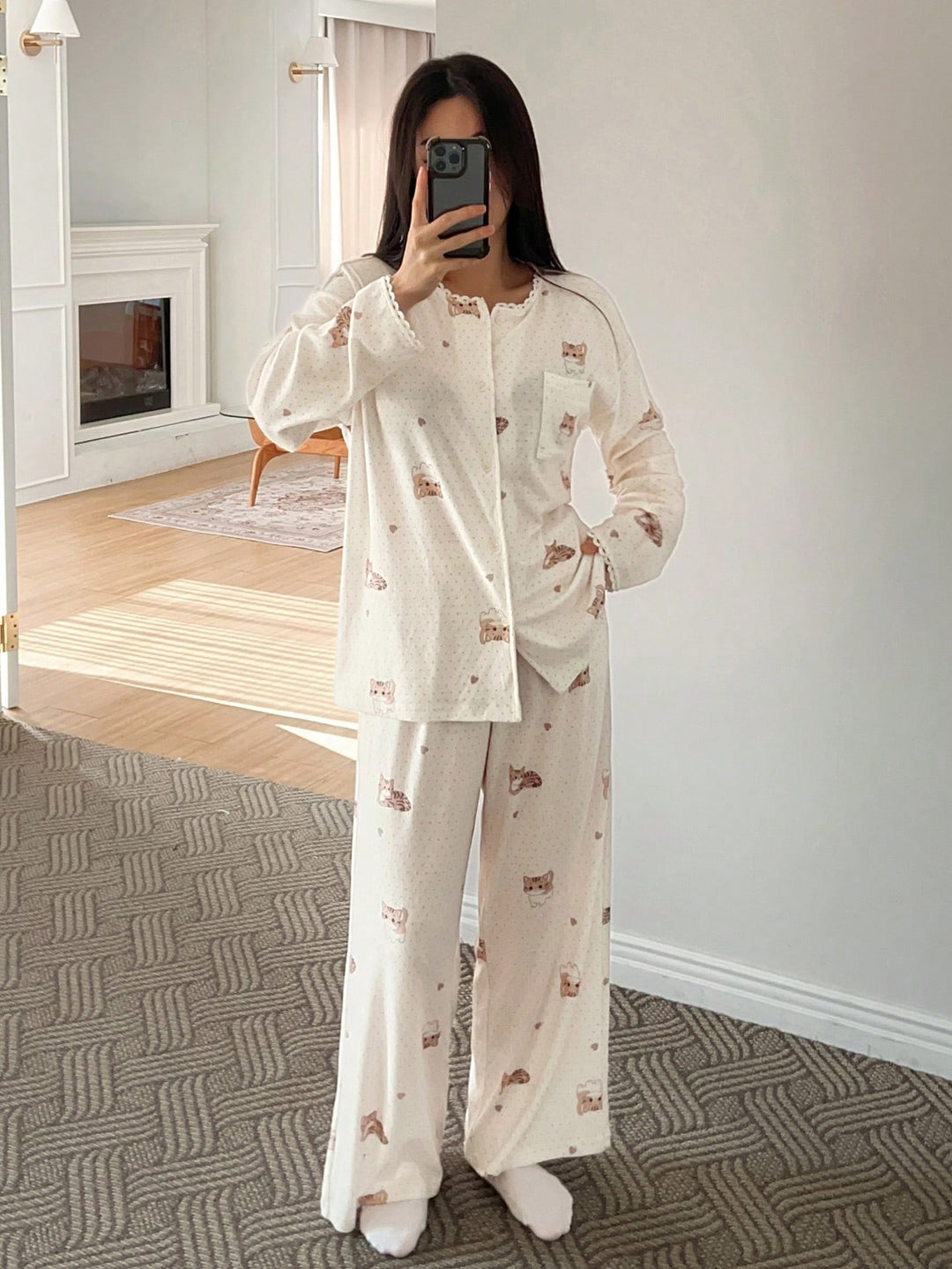 Pijama SHEIN, portocaliu
