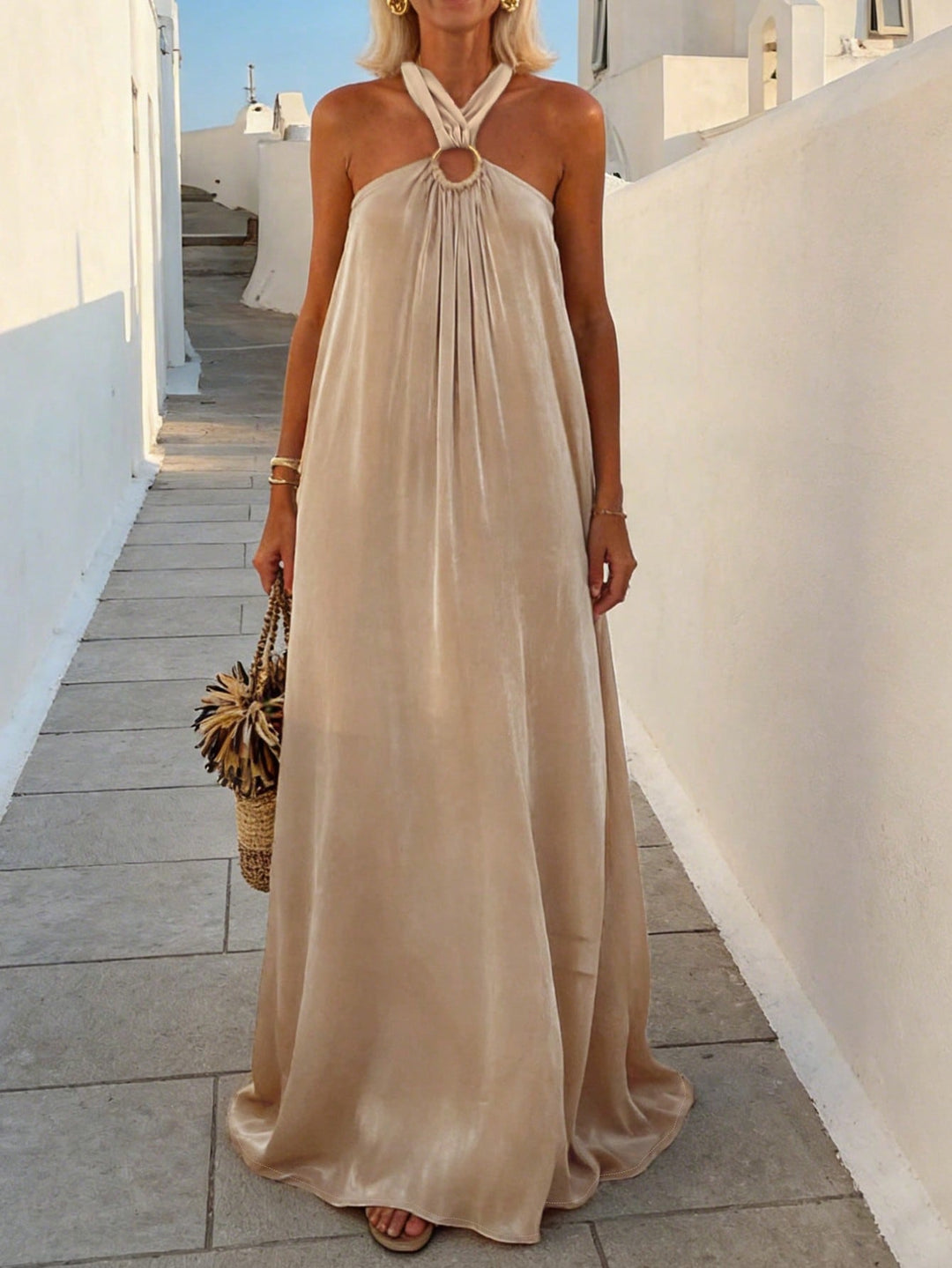Rochie maxi SHEIN, auriu