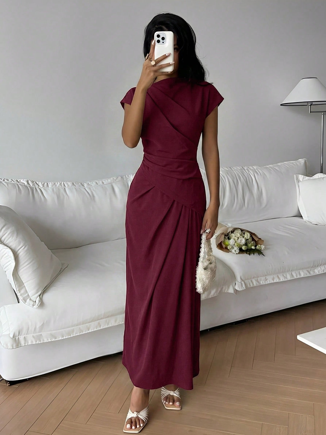Rochie midi SHEIN, vișiniu