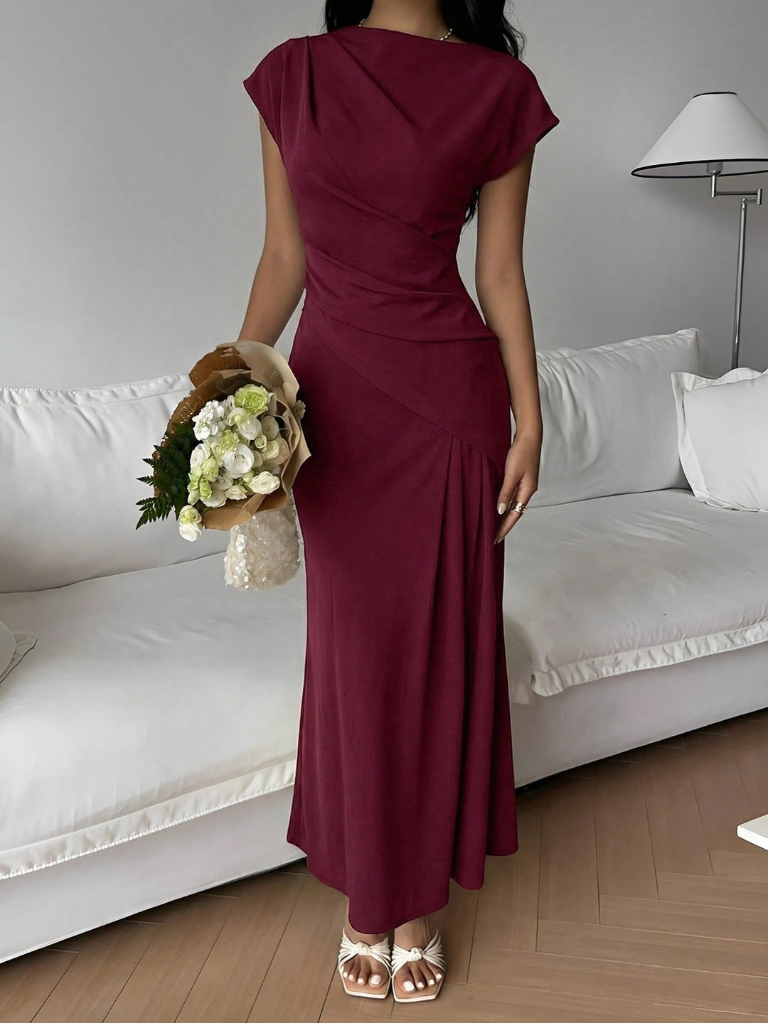 Rochie midi SHEIN, vișiniu