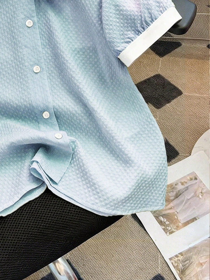 Cămașă tip bluza SHEIN, albastru