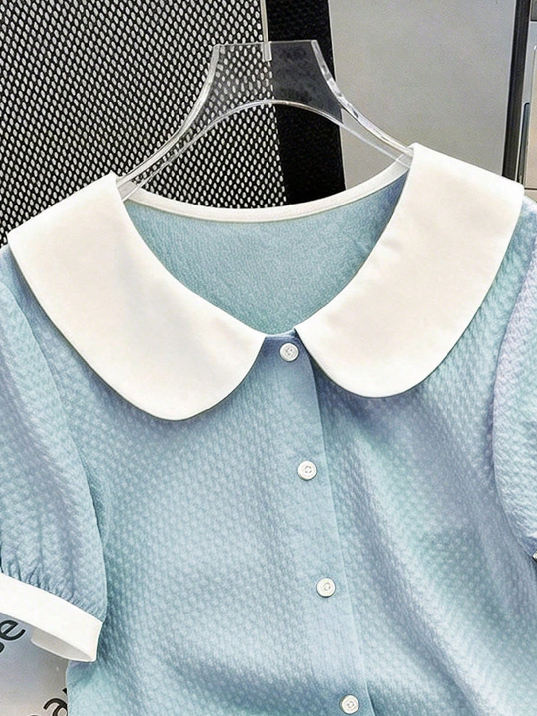 Cămașă tip bluza SHEIN, albastru