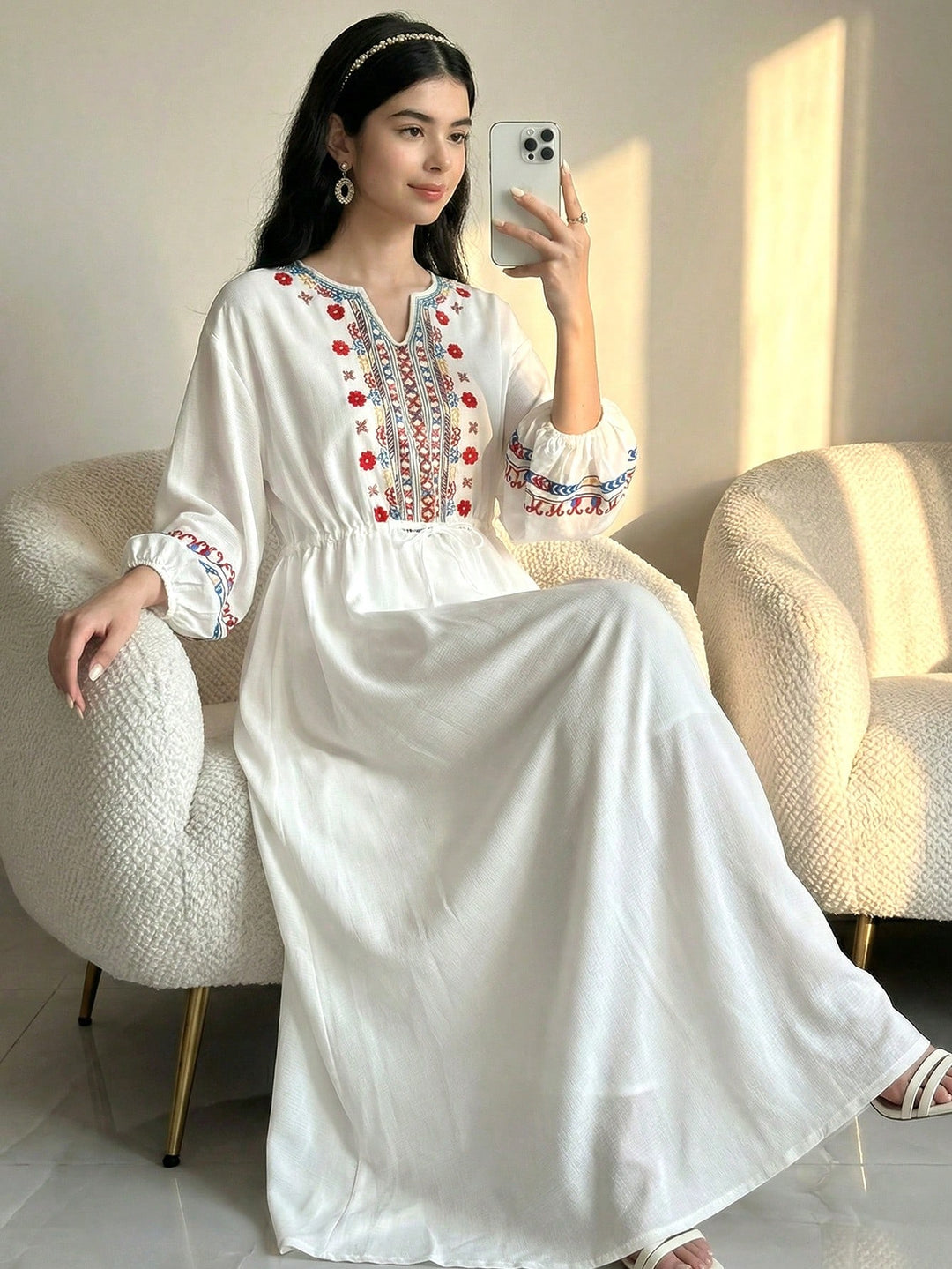 Rochie maxi SHEIN, alb