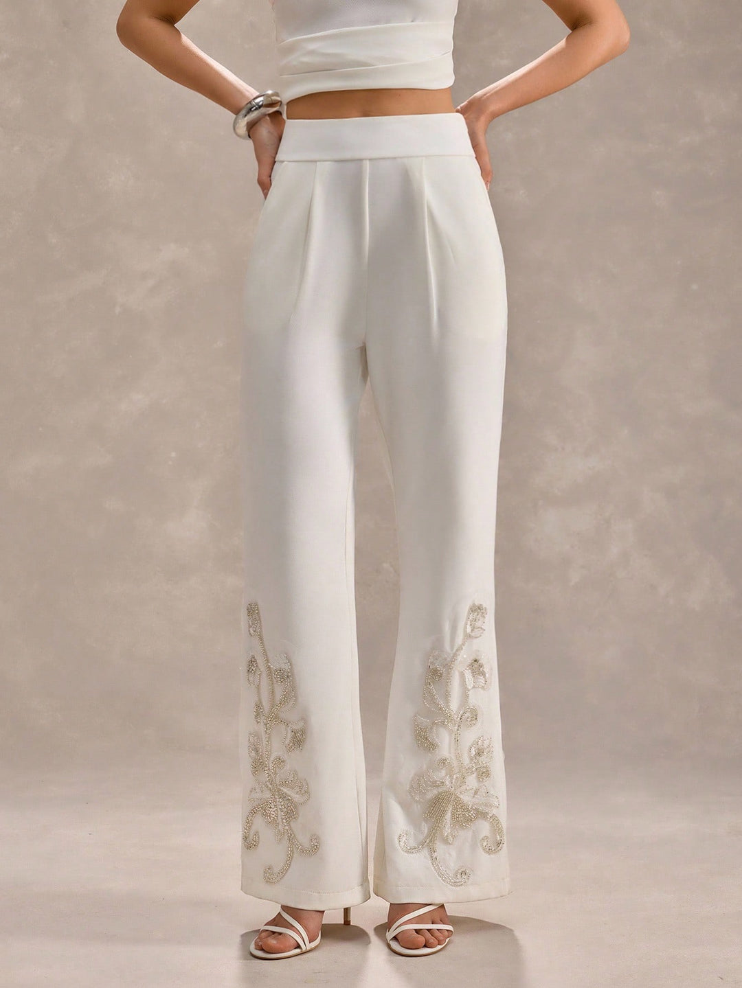 Pantaloni SHEIN, alb