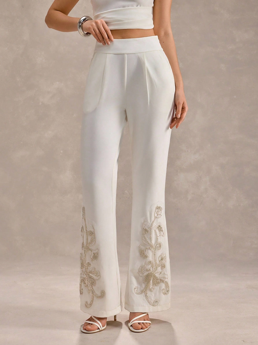 Pantaloni SHEIN, alb