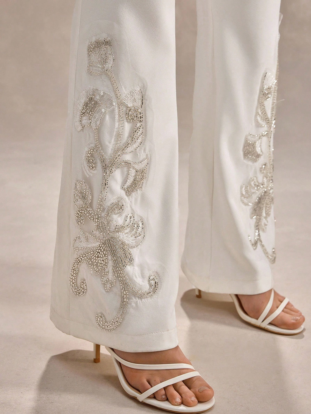 Pantaloni SHEIN, alb