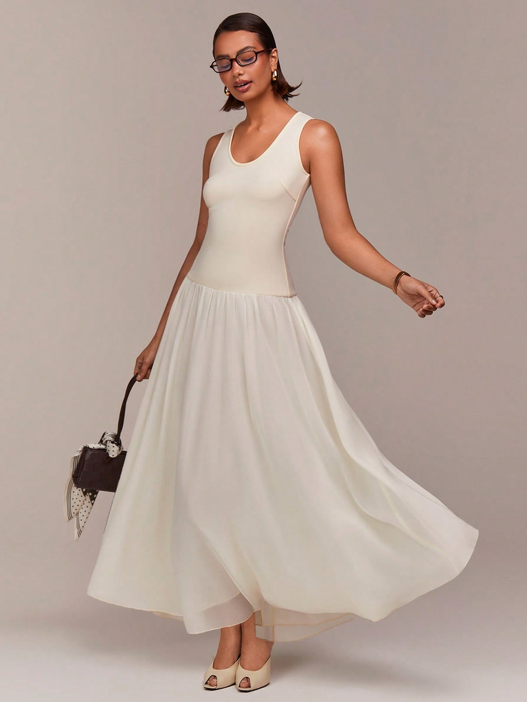 Rochie maxi SHEIN, bej