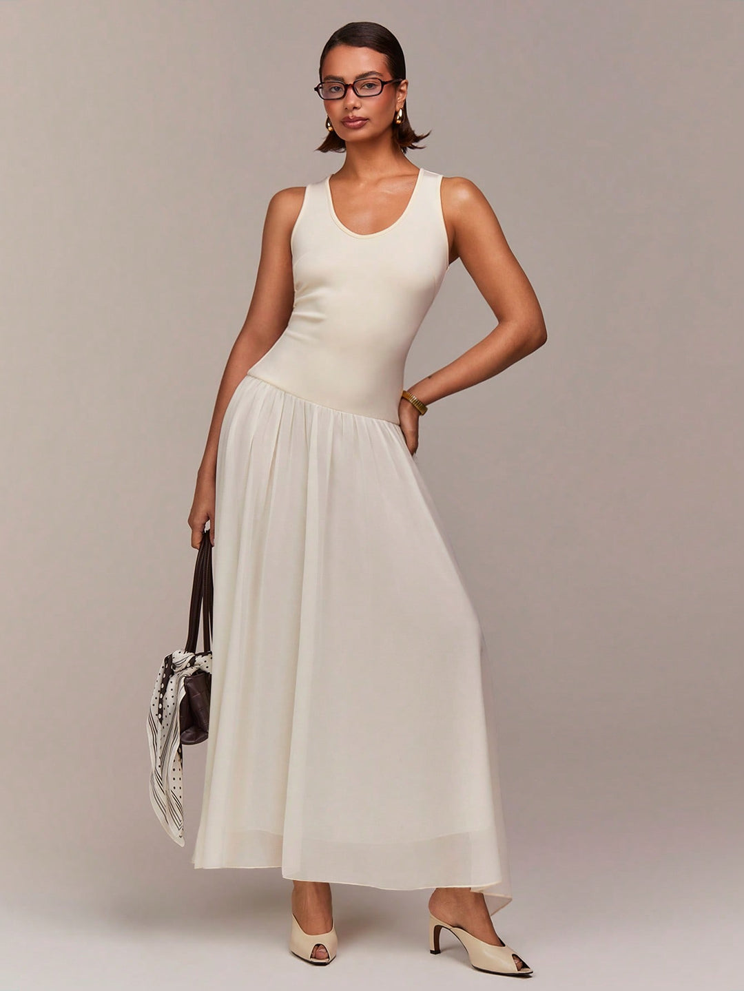 Rochie maxi SHEIN, bej