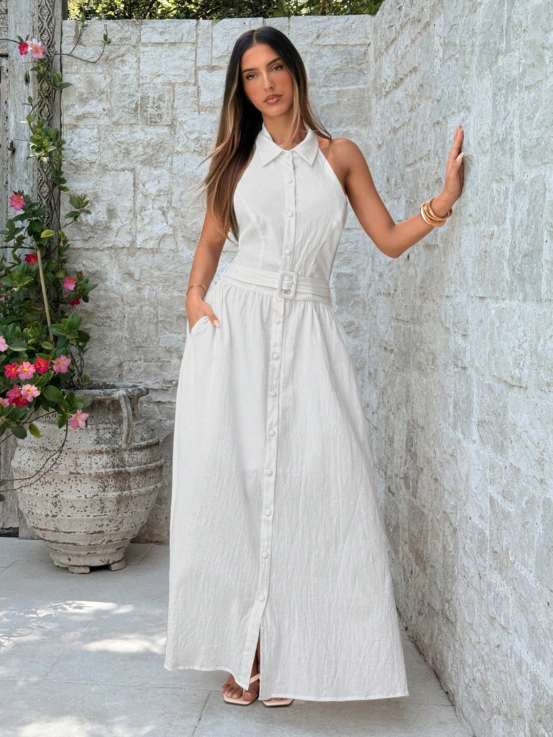Rochie maxi SHEIN, alb
