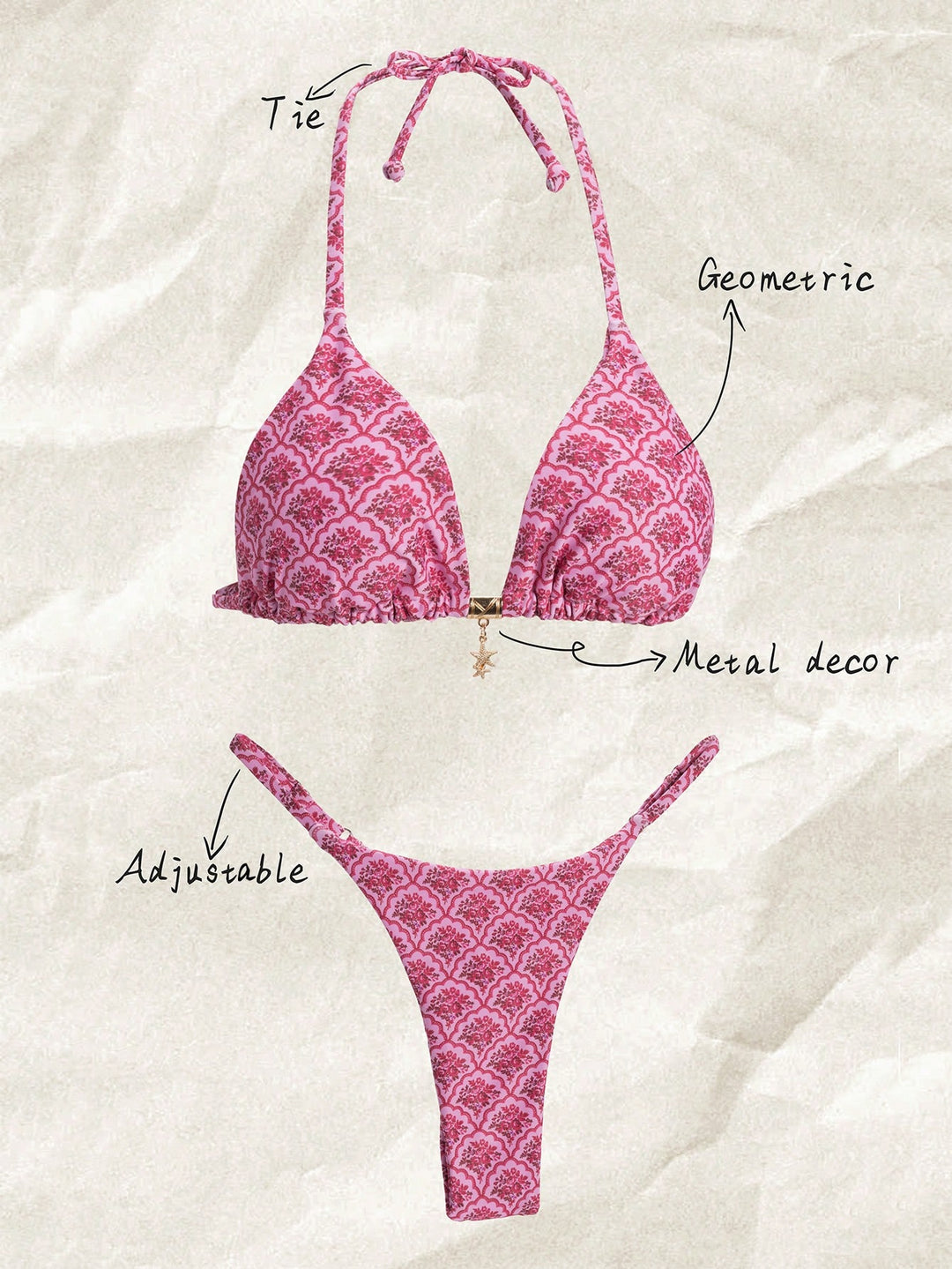 Set bikini SHEIN, mix culori
