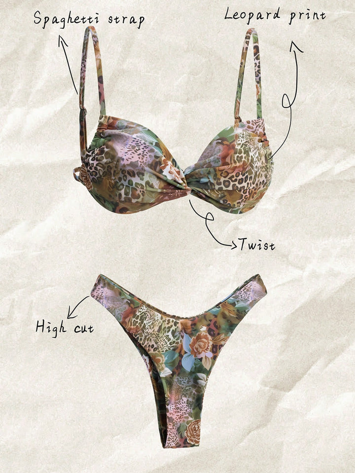 Costum de baie din 2 piese SHEIN, mix culori