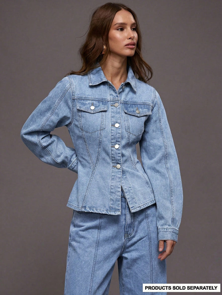 Jachetă denim SHEIN, albastru