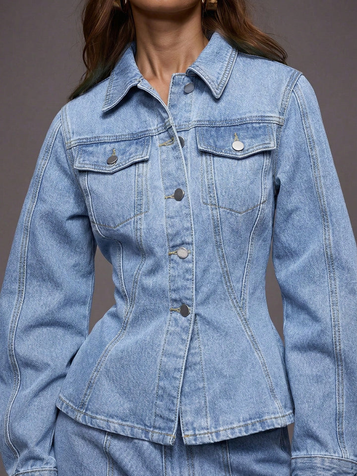 Jachetă denim SHEIN, albastru