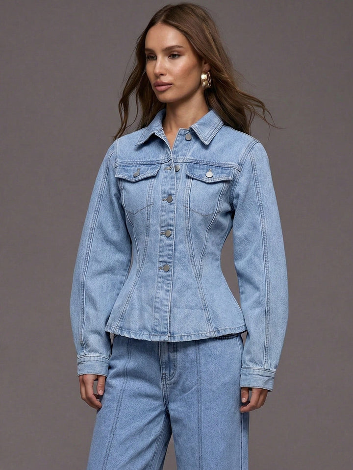 Jachetă denim SHEIN, albastru