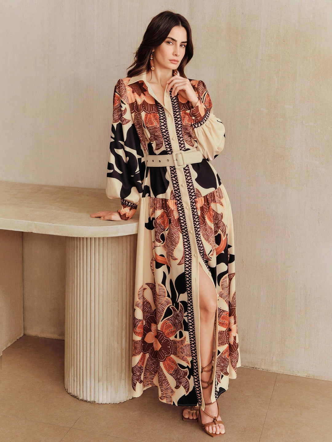 Rochie maxi SHEIN, bej