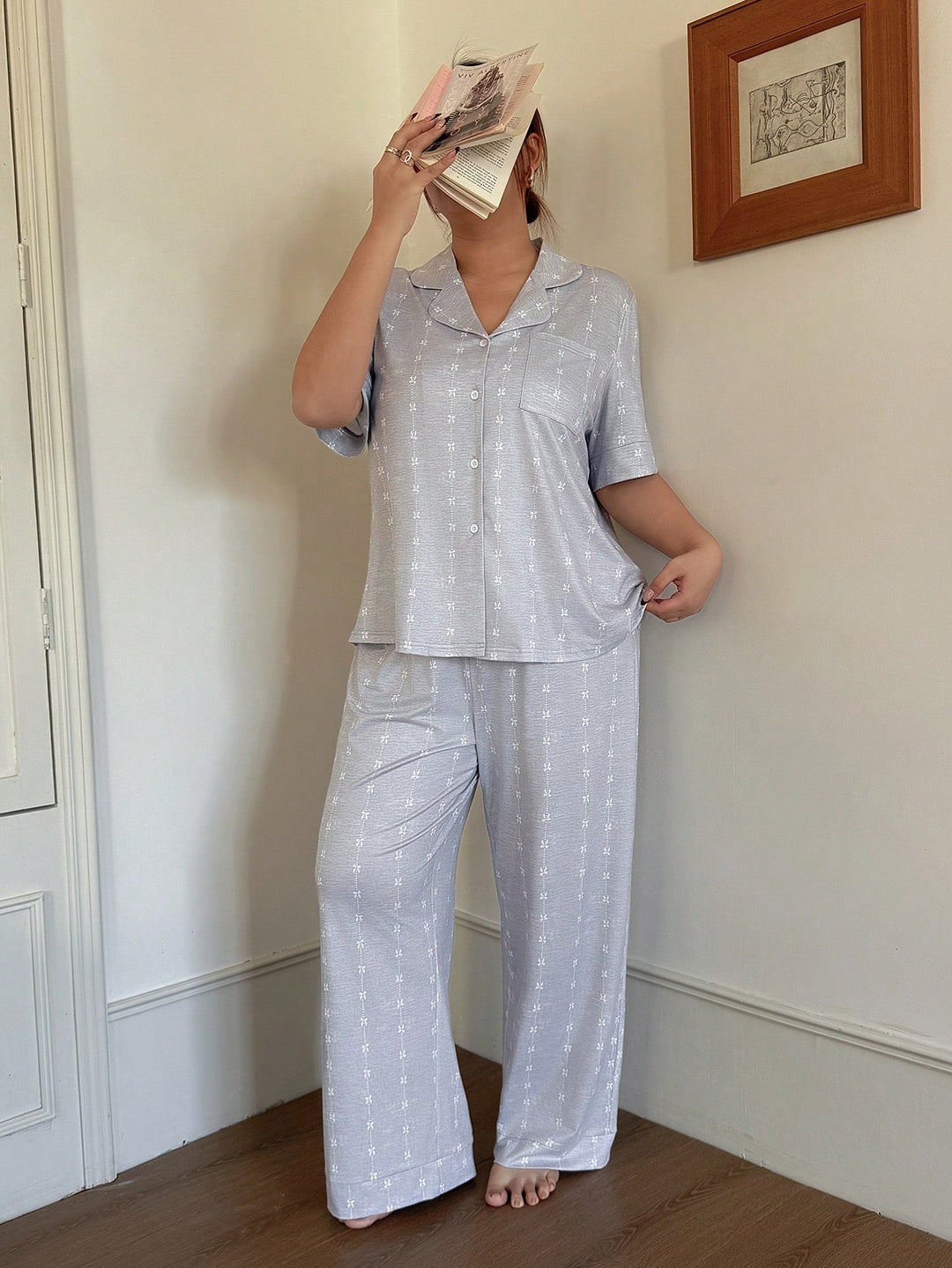 Compleu pijamale SHEIN, gri