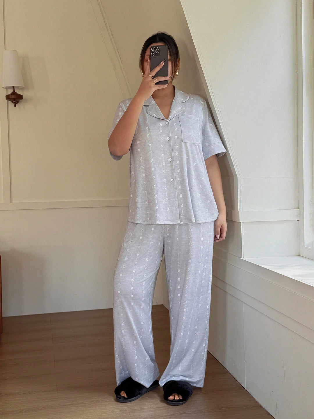 Compleu pijamale SHEIN, gri