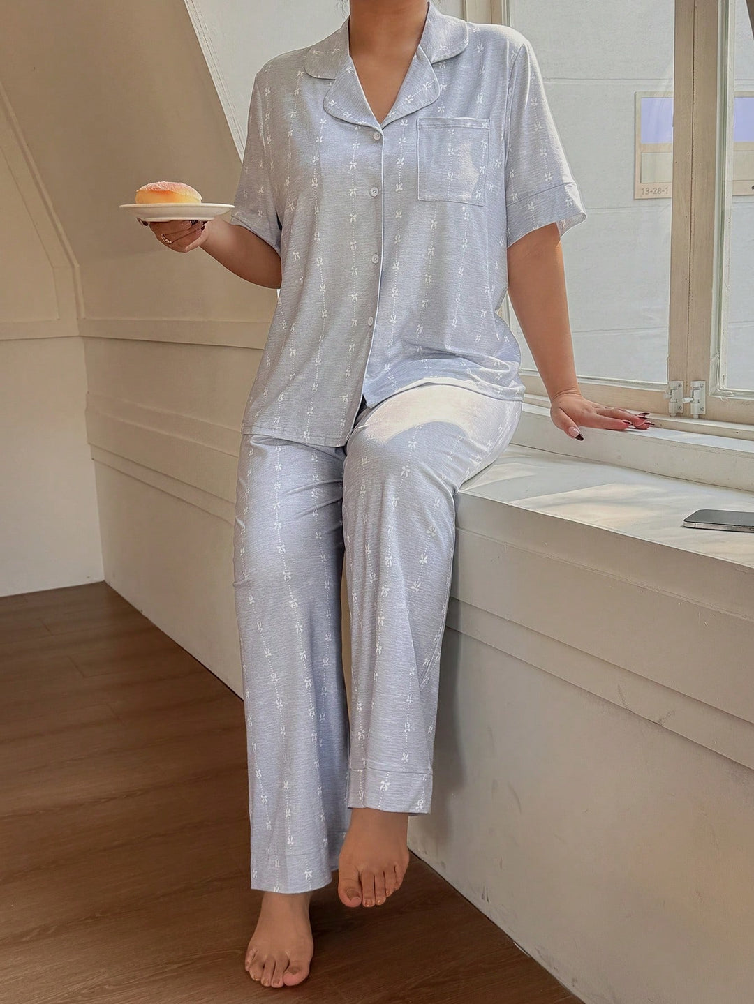 Compleu pijamale SHEIN, gri