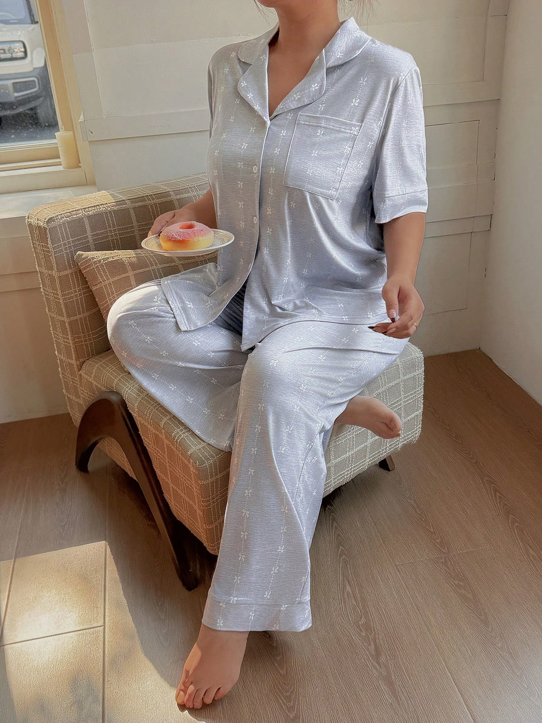 Compleu pijamale SHEIN, gri