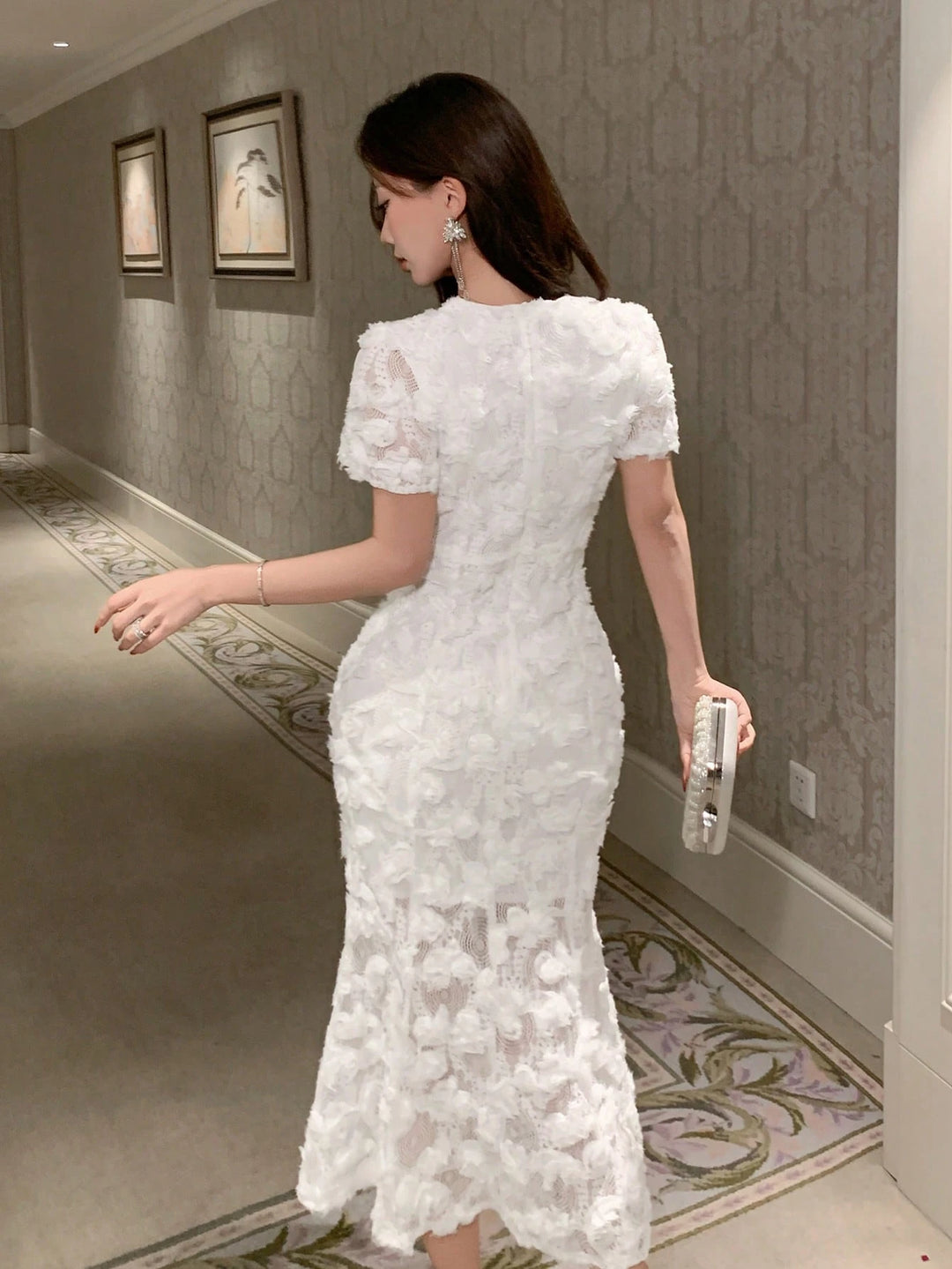 Rochie midi SHEIN, alb