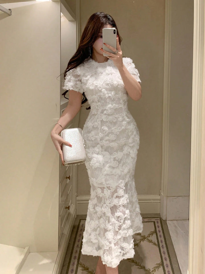 Rochie midi SHEIN, alb
