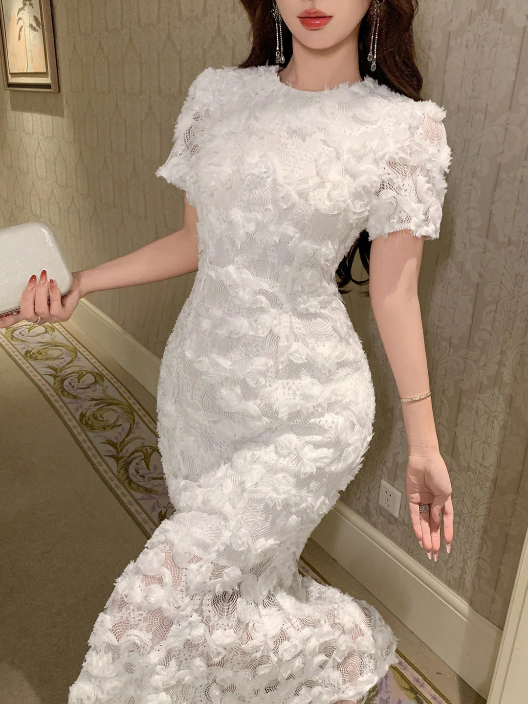 Rochie midi SHEIN, alb