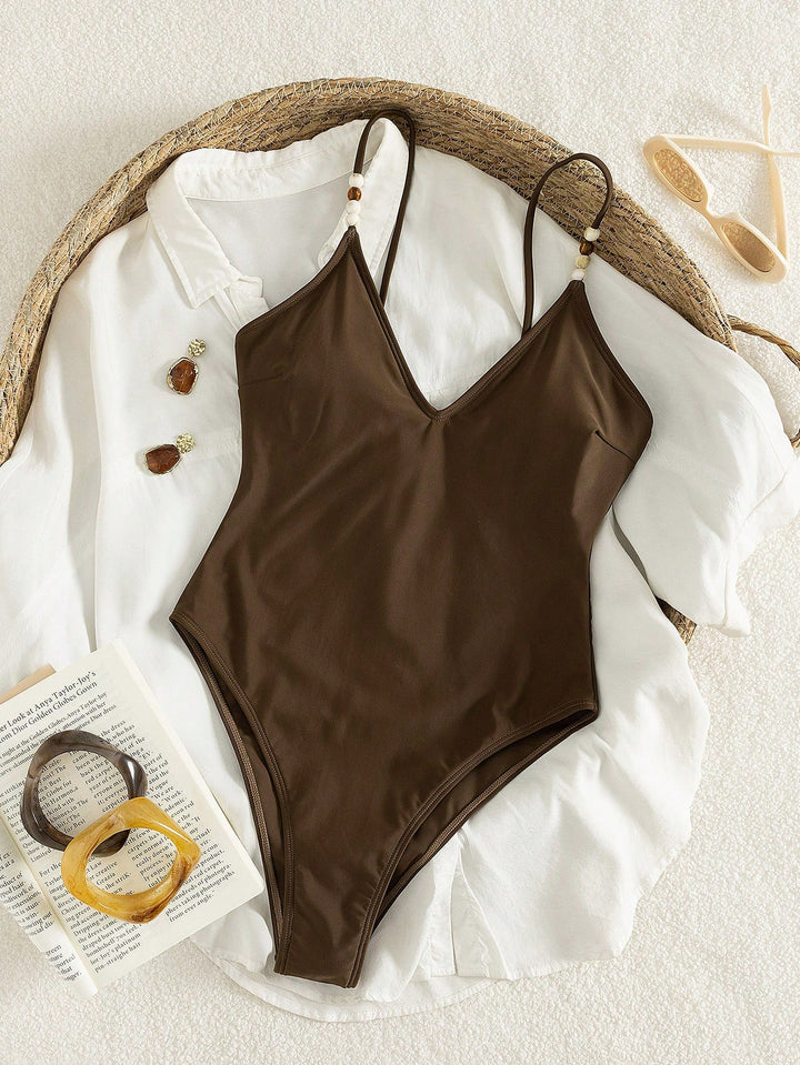 Costum de baie SHEIN, maro
