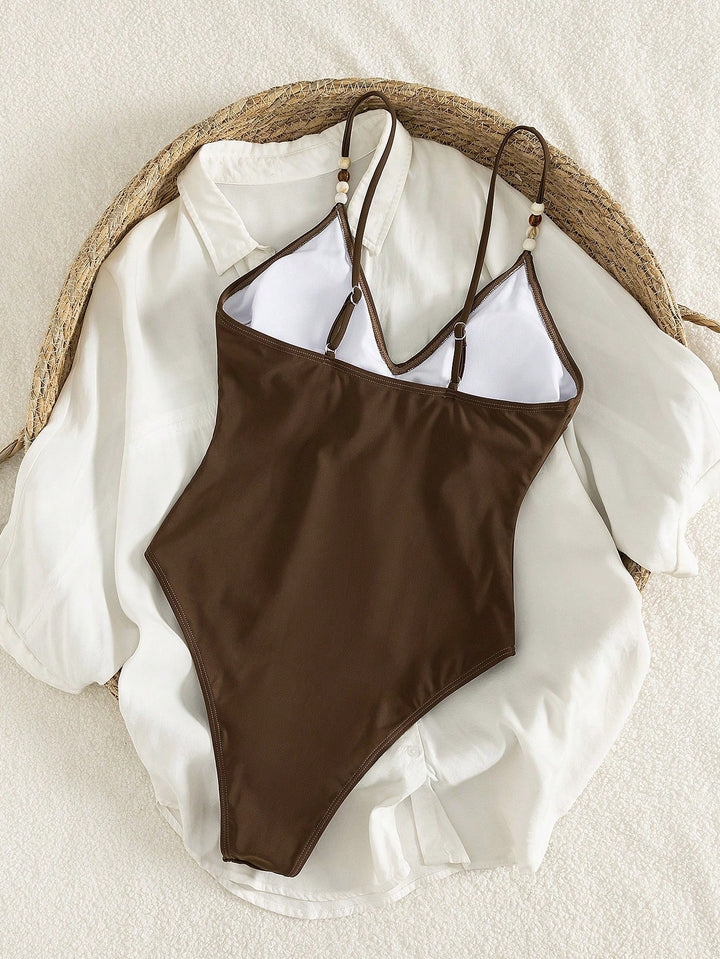 Costum de baie SHEIN, maro