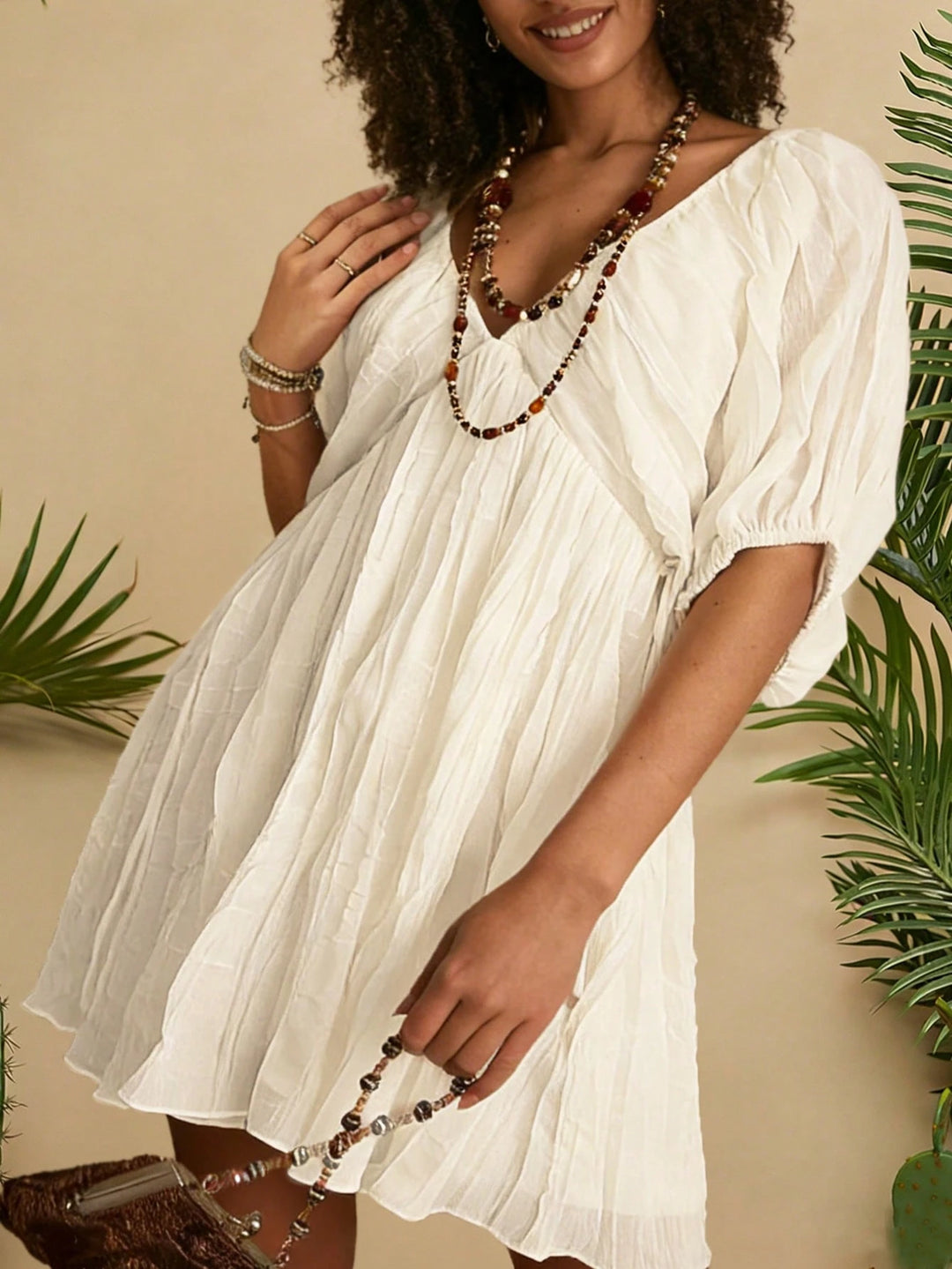 Rochie mini SHEIN, crem