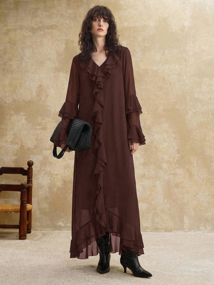 Rochie maxi SHEIN, maro