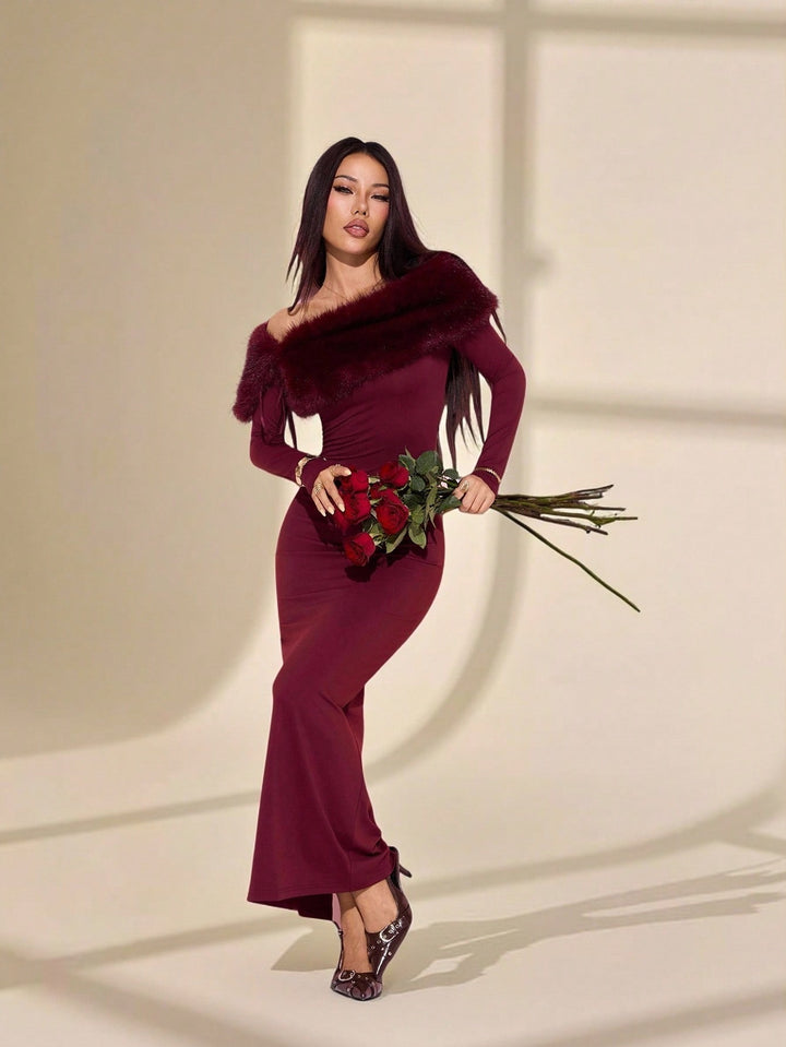 Rochie maxi SHEIN, vișiniu