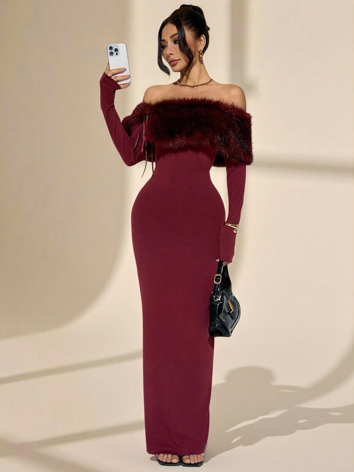 Rochie maxi SHEIN, vișiniu