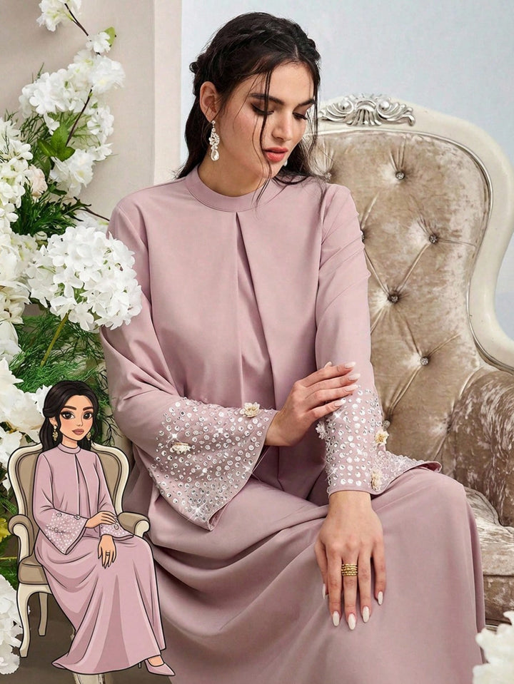 Set caftan și jalabiya SHEIN, roz